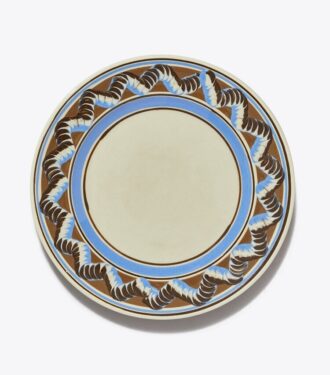 Assiette plate Mochaware, lot de 2