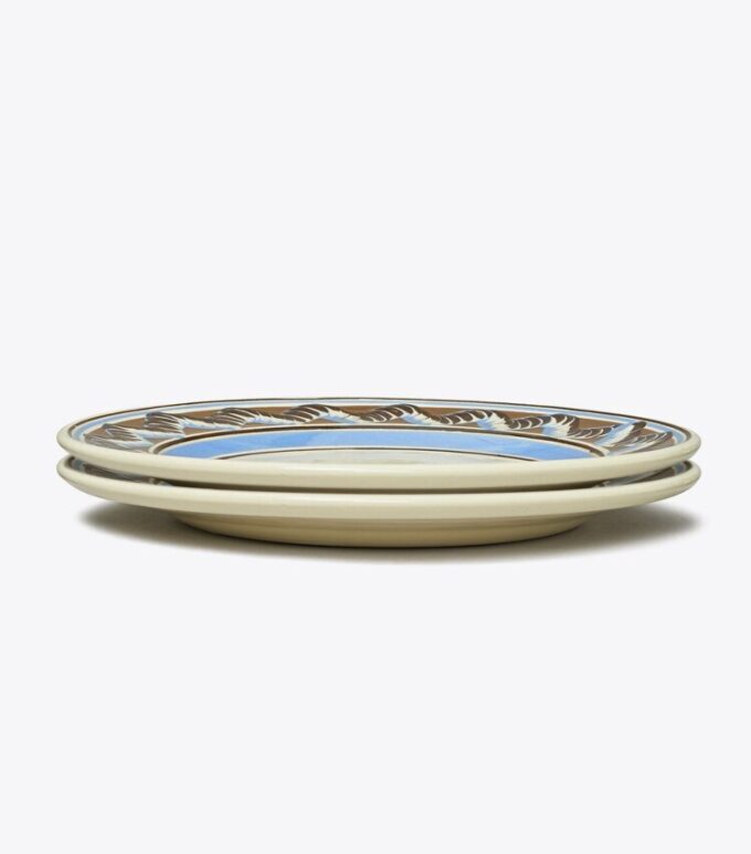 Assiette plate Mochaware, lot de 2 Assiette plate Mochaware, lot de 2