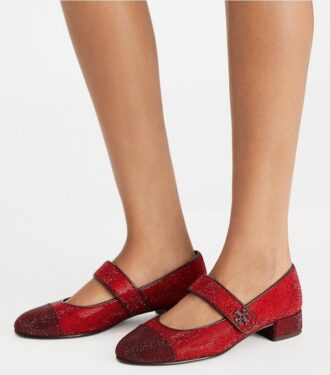 Ballerines à talons pavés et bout recouvert