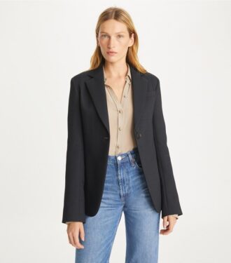 Blazer en crêpe texturé