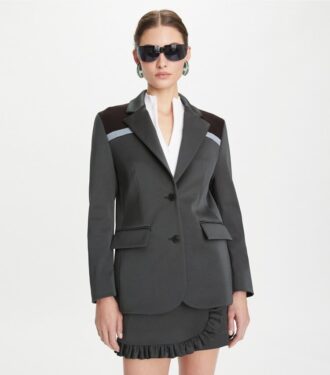 Blazer stretch color block
