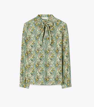 Blouse en soie à nœud