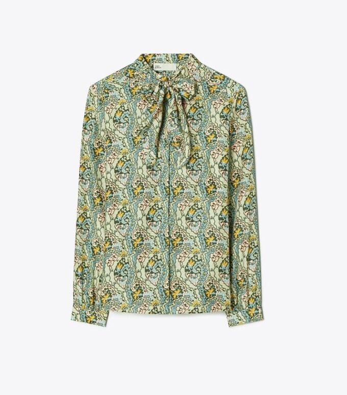Blouse en soie à nœud Blouse en soie à nœud