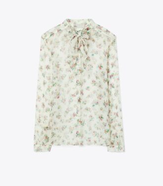 Blouse en soie à nœud