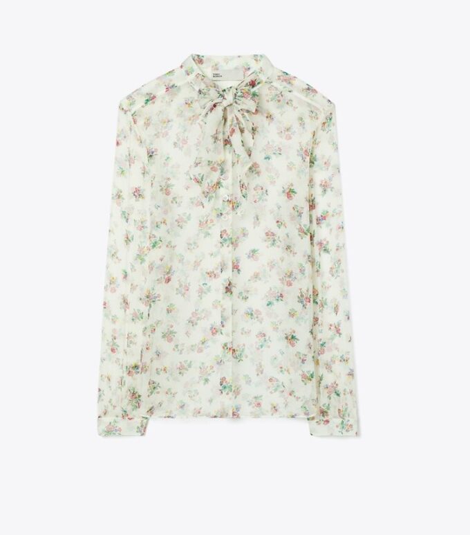 Blouse en soie à nœud Blouse en soie à nœud