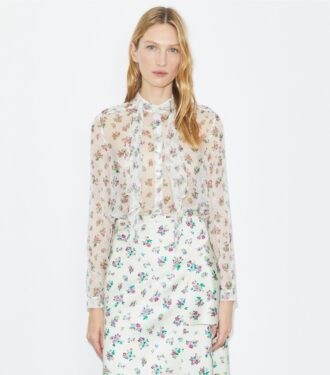 Blouse en soie à nœud