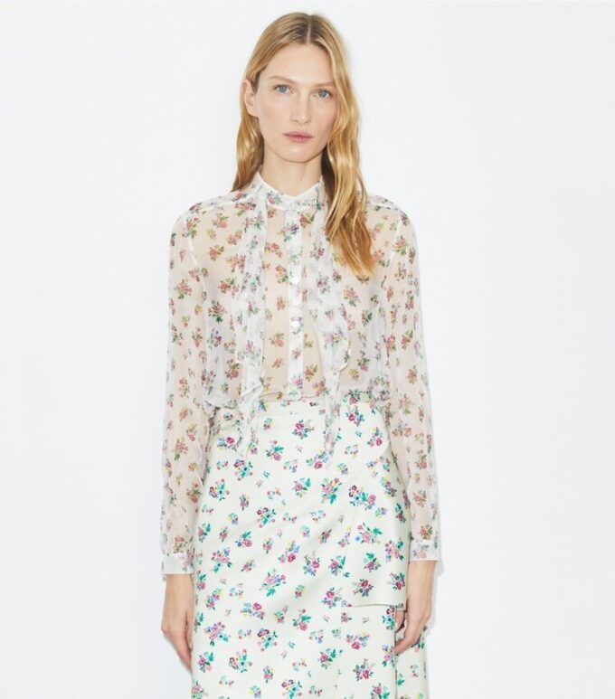 Blouse en soie à nœud Blouse en soie à nœud