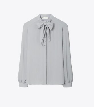 Blouse à nœud en georgette