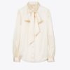 Blouse à nœud en satin Blouse à nœud en satin