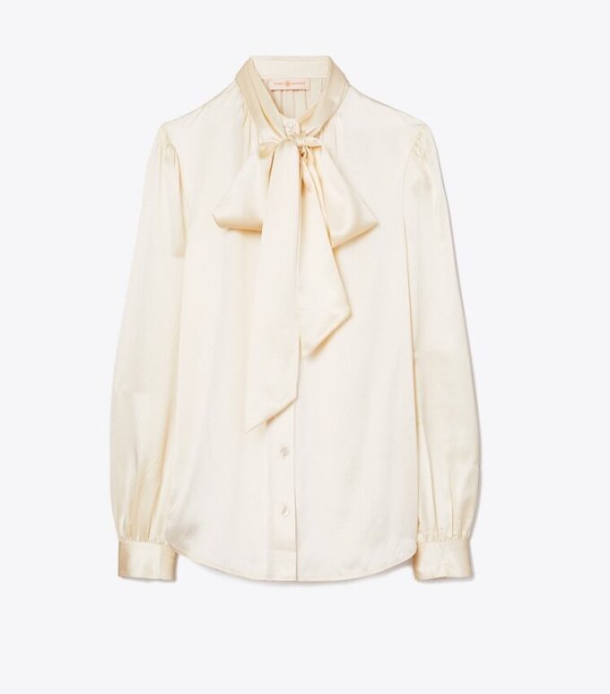 Blouse à nœud en satin Blouse à nœud en satin