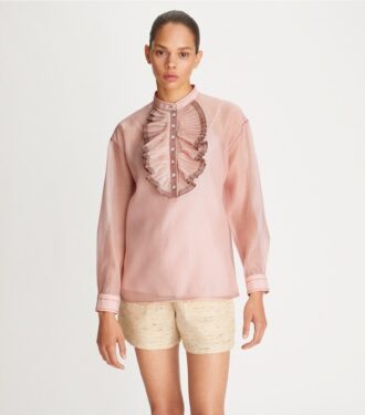 Blouse à volants sur le devant