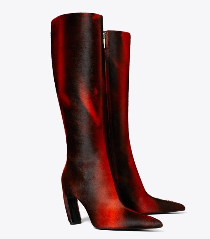 Bottes hautes imprimées en cuir de veau Bottes hautes imprimées en cuir de veau