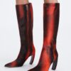Bottes hautes imprimées en cuir de veau Bottes hautes imprimées en cuir de veau