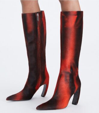 Bottes hautes imprimées en cuir de veau