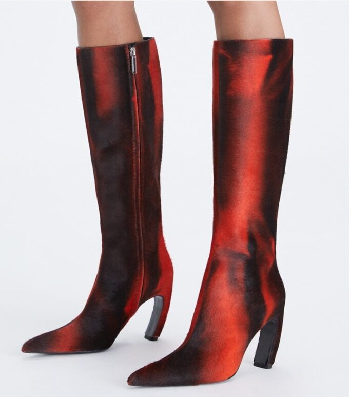 Bottes hautes imprimées en cuir de veau Bottes hautes imprimées en cuir de veau