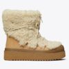 Bottes à lacets en peau lainée douce Bottes à lacets en peau lainée douce