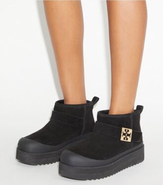 Bottes à plateforme en peau lainée Mellow