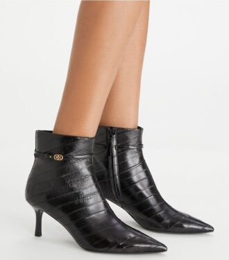 Bottines à talons avec boucle Double T