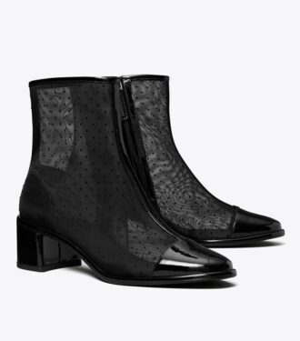 Bottines à talons bas et bout recouvert