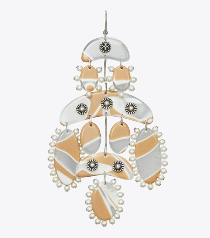 Boucles d’oreilles chandelier abstraites avec perles Boucles d’oreilles chandelier abstraites avec perles