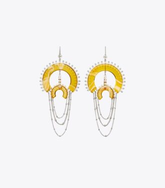 Boucles d’oreilles chandelier en perles et résine Boucles d’oreilles chandelier en perles et résine