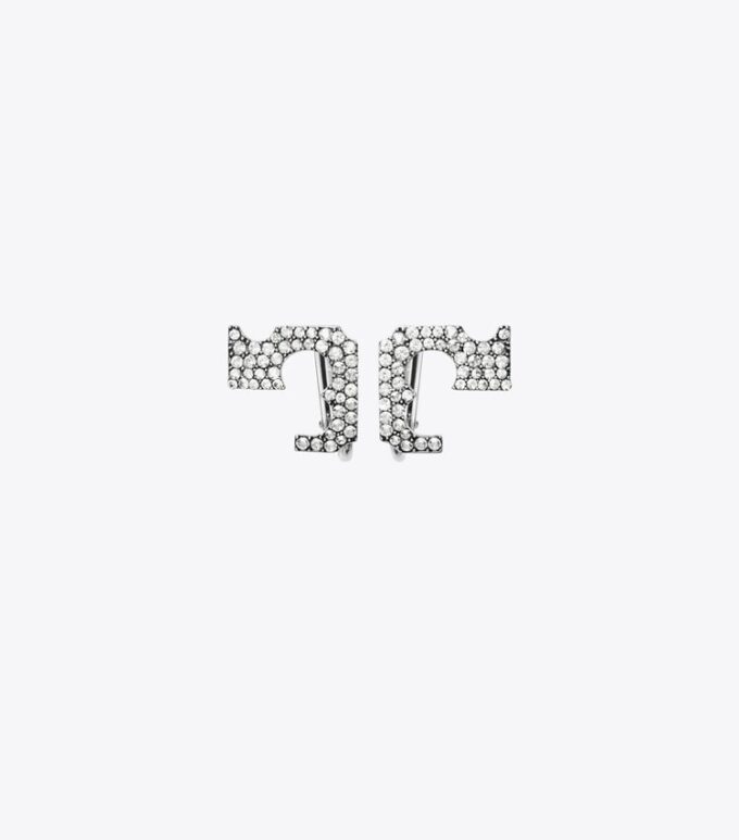 Boucles d’oreilles à clip Runway Pavé Serif T Boucles d’oreilles à clip Runway Pavé Serif T
