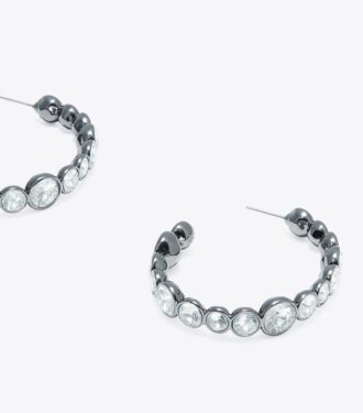 Boucles d&rsquo;oreilles créoles en cristal