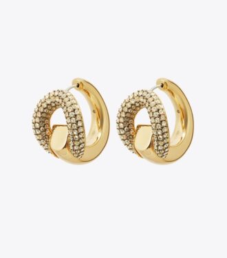 Boucles d&rsquo;oreilles créoles pavées