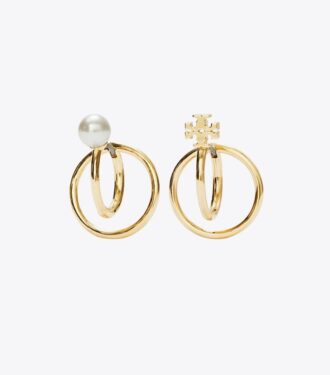 Boucles d&rsquo;oreilles double anneau Kira Pearl