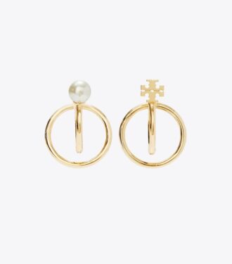 Boucles d&rsquo;oreilles double anneau Kira Pearl
