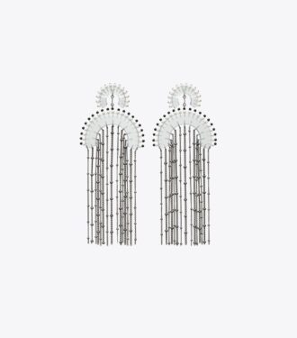 Boucles d&rsquo;oreilles à franges et perles