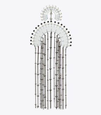Boucles d&rsquo;oreilles à franges et perles