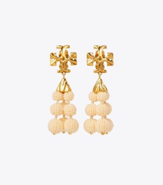 Boucles d&rsquo;oreilles Roxanne à pampilles et perles
