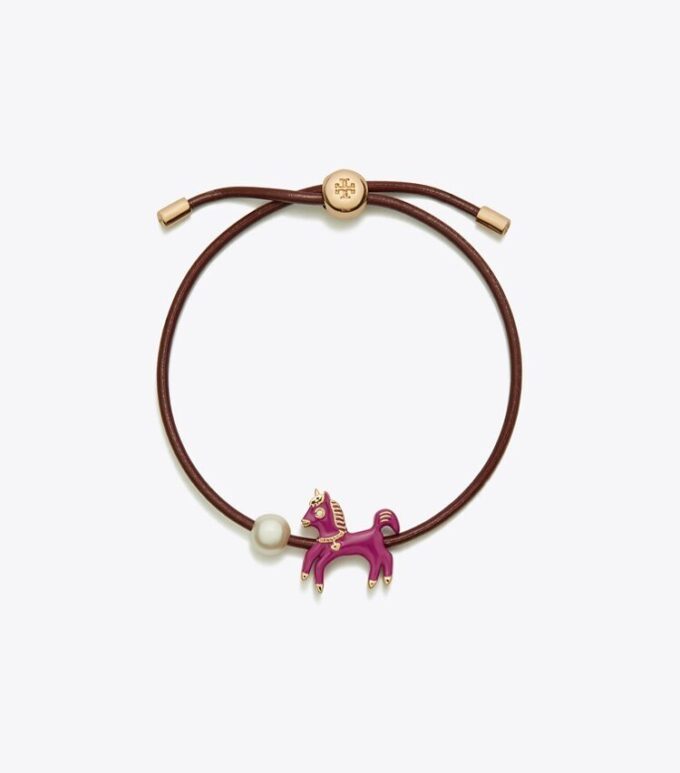 Bracelet coulissant Curiosity en émail avec motif cheval