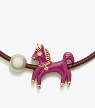 Bracelet coulissant Curiosity en émail avec motif cheval Bracelet coulissant Curiosity en émail avec motif cheval