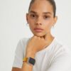 Bracelet à double rivets pour Apple Watch®, cuir jaune Bracelet à double rivets pour Apple Watch®, cuir jaune