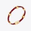 Bracelet empilable Serif-T en cuir gaufré croco Bracelet empilable Serif-T en cuir gaufré croco