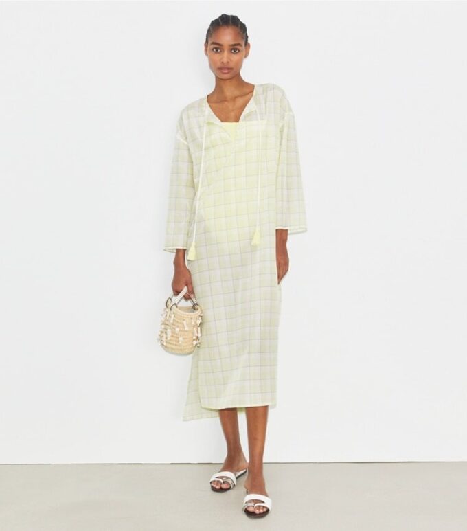 Caftan en coton à carreaux Caftan en coton à carreaux