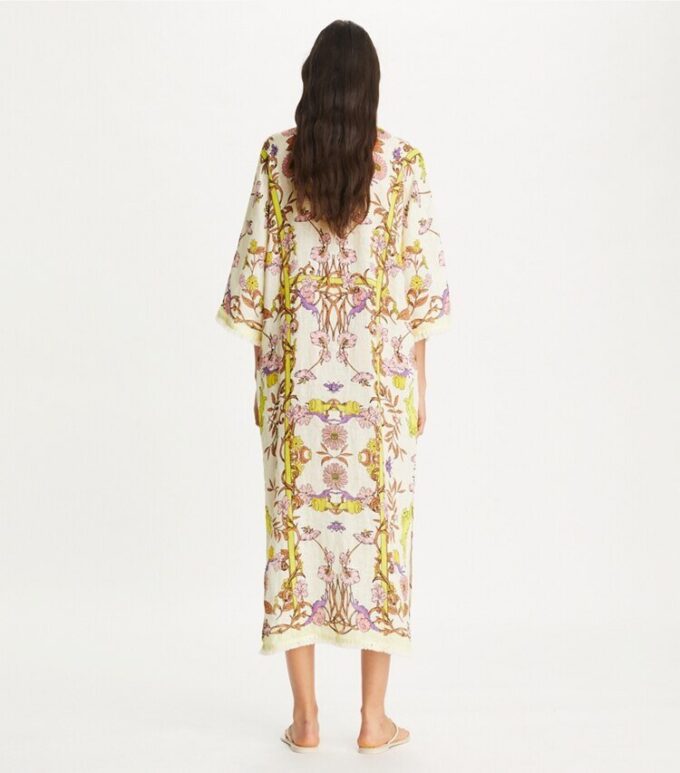Caftan en gaze de lin imprimé Caftan en gaze de lin imprimé