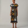 Caftan en popeline de coton brodé