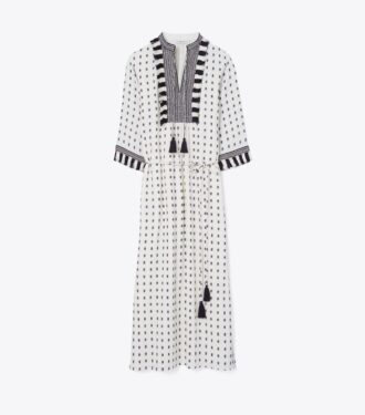 Caftan à franges en tricot