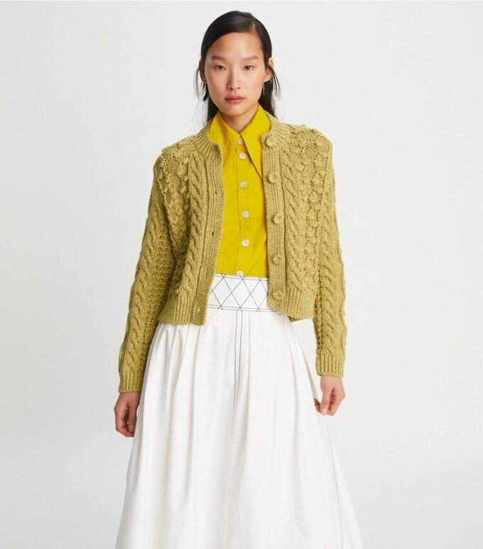 Cardigan à col rond chiné Cardigan à col rond chiné