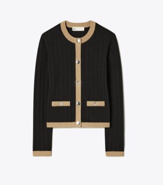 Cardigan court en laine mérinos