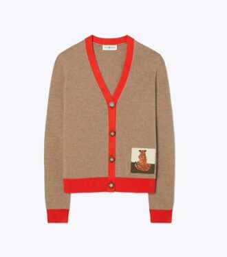 Cardigan en cachemire Tiger Patch