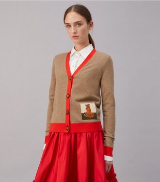 Cardigan en cachemire Tiger Patch
