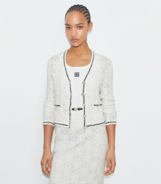 Cardigan en coton avec logo en dentelle