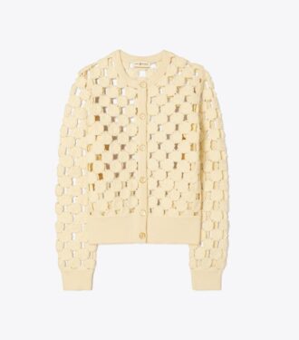 Cardigan en guipure de laine