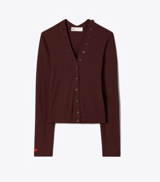 Cardigan en laine à col en V