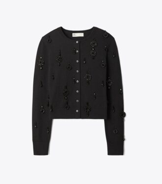 Cardigan en laine orné