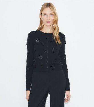 Cardigan en laine orné